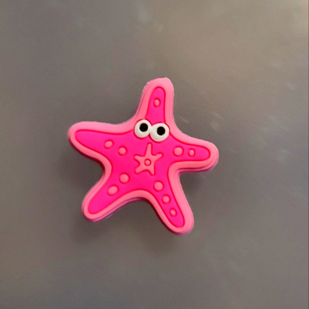Pink starfish croc charm jibbit